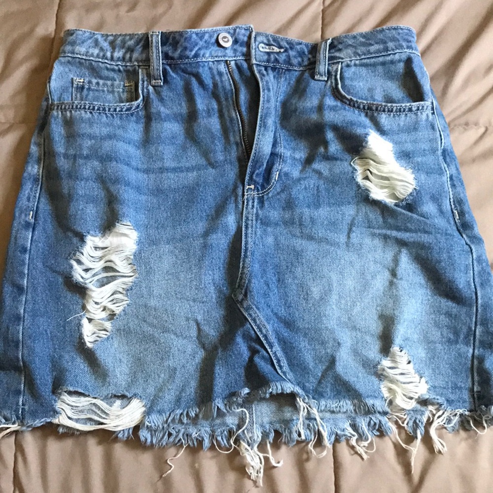 Ripped Denim hollister skirt